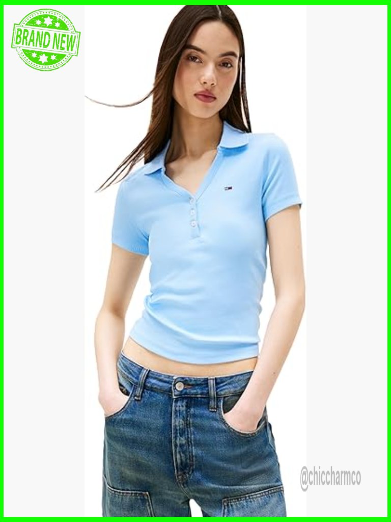 Short Sleeve V Neck Polo Shirt With Ribbed Knit Design